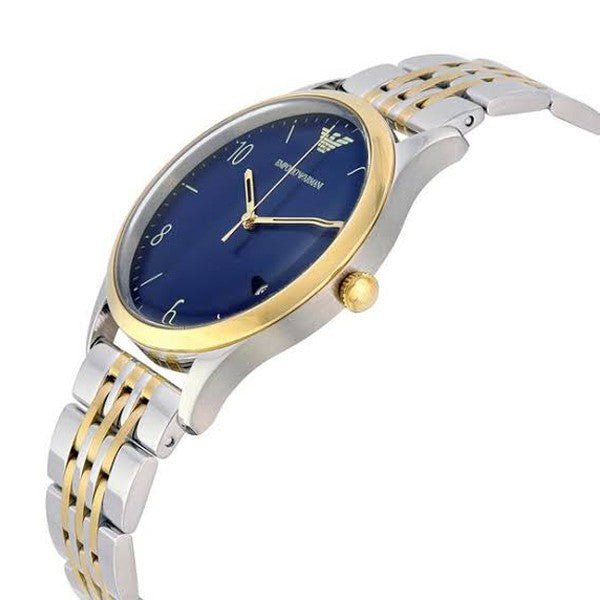 Shop Authentic Emporio Armani Classic Quartz Blue Dial Two Tone Steel Strap Watch For Men - AR1868 - Luxxuri