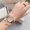 Shop Authentic Emporio Armani Gianni T Bar White Mother of Pearl Dial Gold Steel Strap Watch For Women - AR1907 - Luxxuri