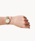 Shop Authentic Emporio Armani Gianni T Bar White Mother of Pearl Dial Gold Steel Strap Watch For Women - AR1907 - Luxxuri