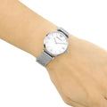Shop Authentic Emporio Armani Gianni T Bar Mother of Pearl Dial Silver Steel Strap Watch For Women - AR1955 - Luxxuri
