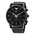 Shop Authentic Emporio Armani Sport Chronograph Black Dial Black Mesh Bracelet Watch For Men - AR1968 - Luxxuri