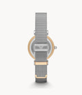 Shop Authentic Emporio Armani Gianni T Bar Mother of Pearl Dial Silver Mesh Bracelet Watch For Women - AR2068 - Luxxuri