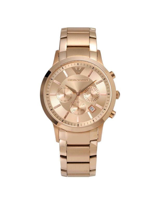 Shop Authentic Emporio Armani Classic Rose Gold Chronograph Steel Strap Watch For Men - AR2452 - Luxxuri