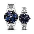 Shop Authentic Emporio Armani Gianni T Bar Dark Blue Dial Silver Stainless Steel Watch For Women - AR11091 - Luxxuri