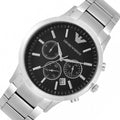 Shop Authentic Emporio Armani Classic Chronograph Black Dial Silver Steel Strap Watch For Men - AR2434 - Luxxuri