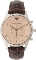 Shop Authentic Emporio Armani Classic Chronograph Cream Dial Brown Leather Strap Watch For Men - AR1878 - Luxxuri