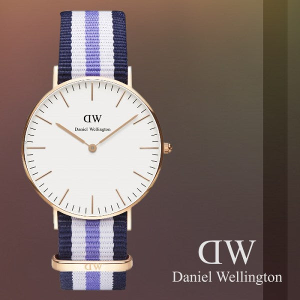 Shop Authentic Daniel Wellington Classic Trinity White Dial Three Tone Nylon Strap Watch For Women - 0509DW - Luxxuri