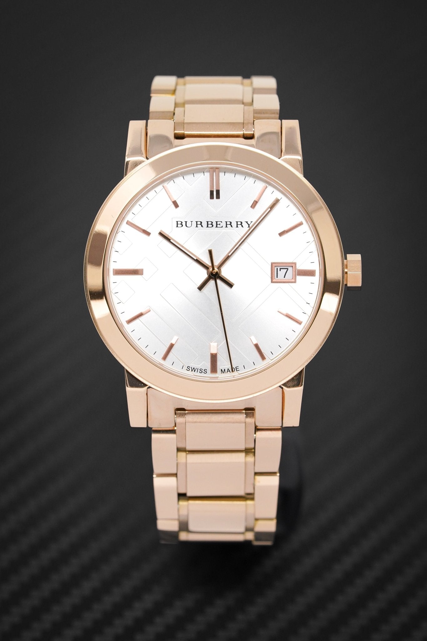 Shop Authentic Burberry The City White Dial Rose Gold Steel Strap Watch for Women - BU9004 - Luxxuri