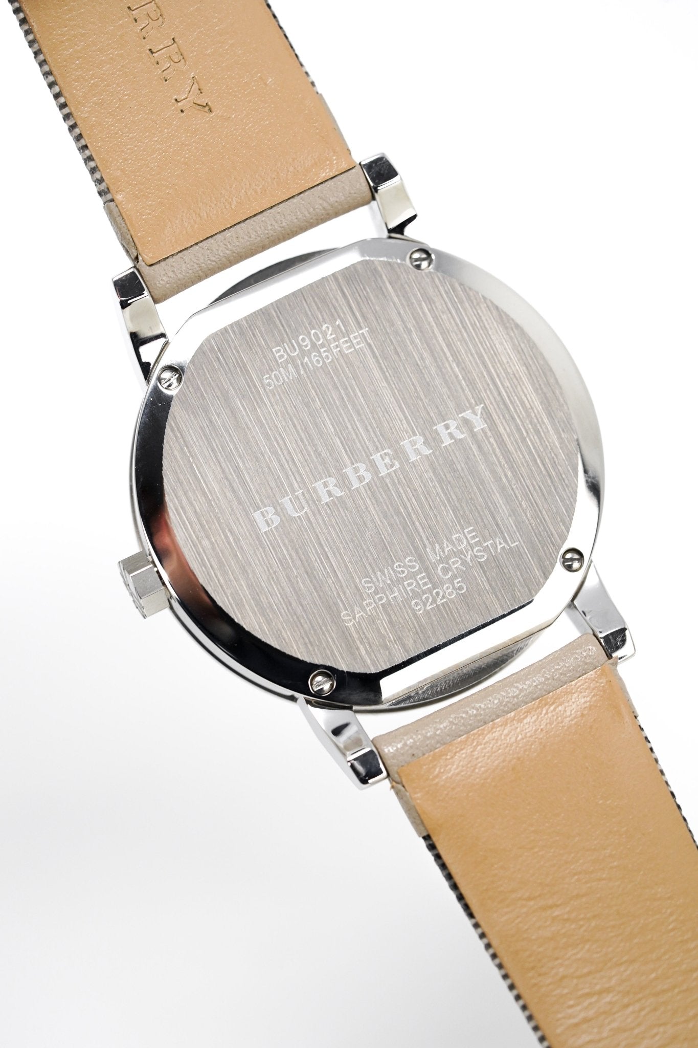 Burberry The City Beige Dial Tan Leather Strap Watch for Women - BU9021