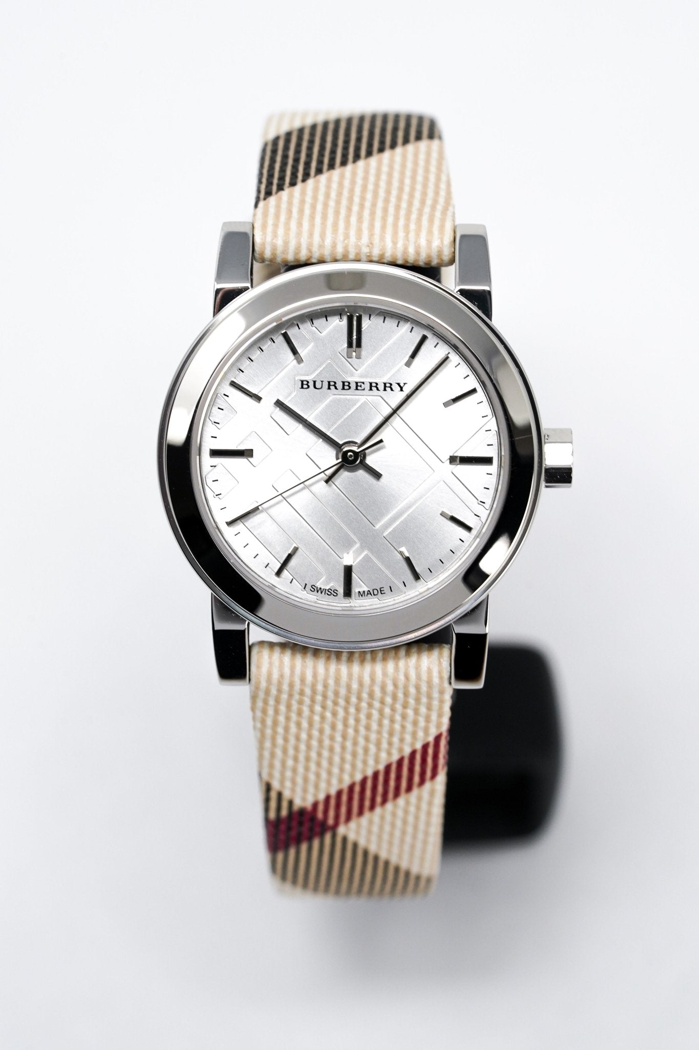 Shop Authentic Burberry The City Nova Silver Dial Brown Leather Strap Watch for Women - BU9212 - Luxxuri