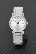 Shop Authentic Burberry The City Diamonds Silver Dial Silver Steel Strap Watch for Women - BU9220 - Luxxuri
