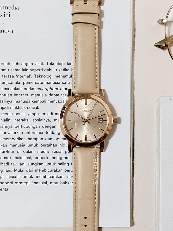Shop Authentic Burberry The City Beige Dial Brown Leather Strap Watch for Women - BU9014 - Luxxuri