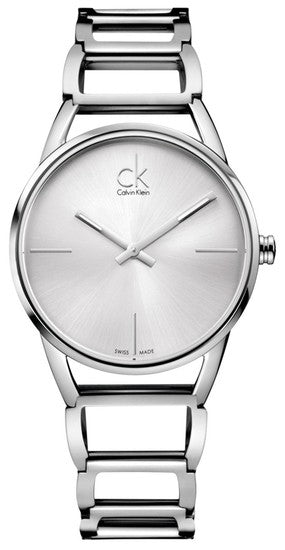 Shop Authentic Calvin Klein Stately White Dial Silver Steel Strap Watch for Women - K3G23126 - Luxxuri