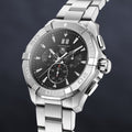Shop Authentic Tag Heuer Aquaracer Chronograph Black Dial Silver Steel Strap Watch for Men - CAY1110.BA0927 - Luxxuri