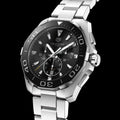 Shop Authentic Tag Heuer Aquaracer Quartz Chronograph Black Dial Silver Steel Strap Watch for Men - CAY111A.BA0927 - Luxxuri