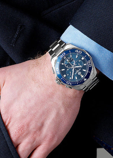 Shop Authentic Tag Heuer Aquaracer Blue Dial SIlver Steel Strap Watch for Men - CAY111B.BA0927 - Luxxuri