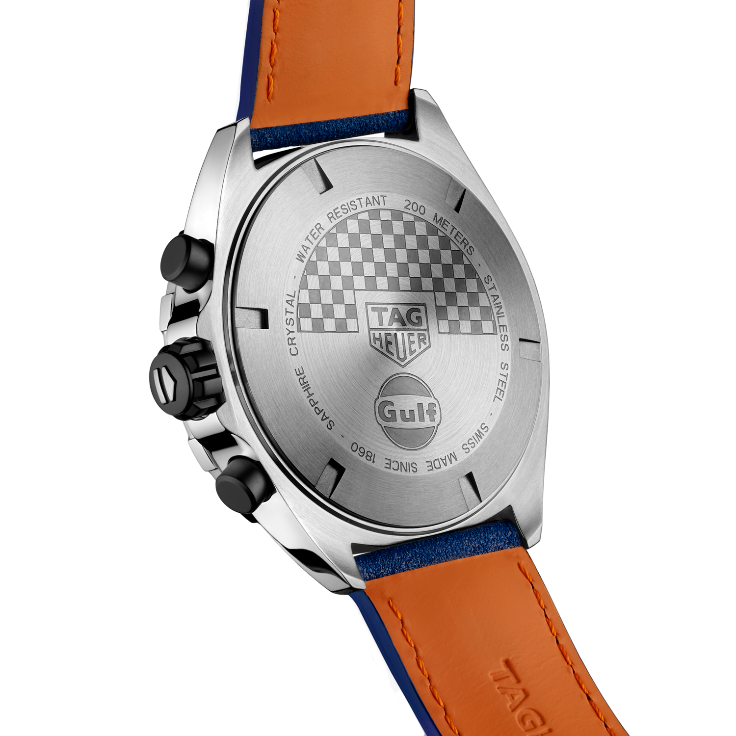 Tag Heuer Formula 1 Gulf Edition Blue Dial Blue Leather Strap Watch for Men - CAZ101N.FC8243
