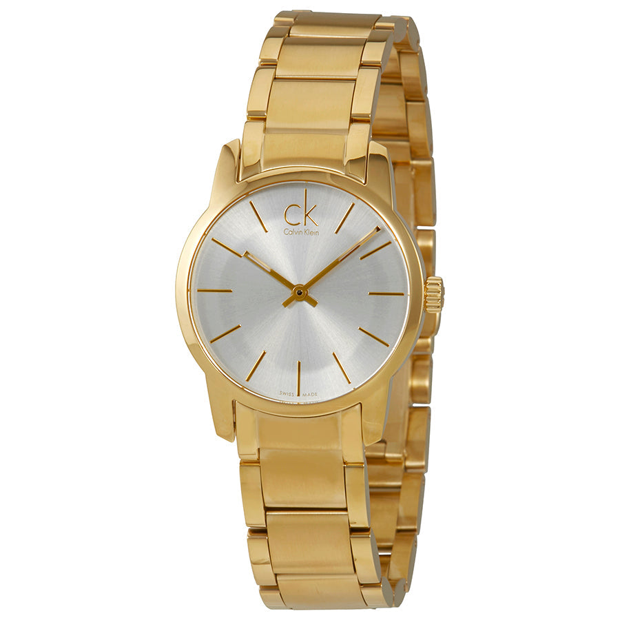 Shop Authentic Calvin Klein City White Dial Gold Steel Strap Watch for Women - K2G23546 - Luxxuri