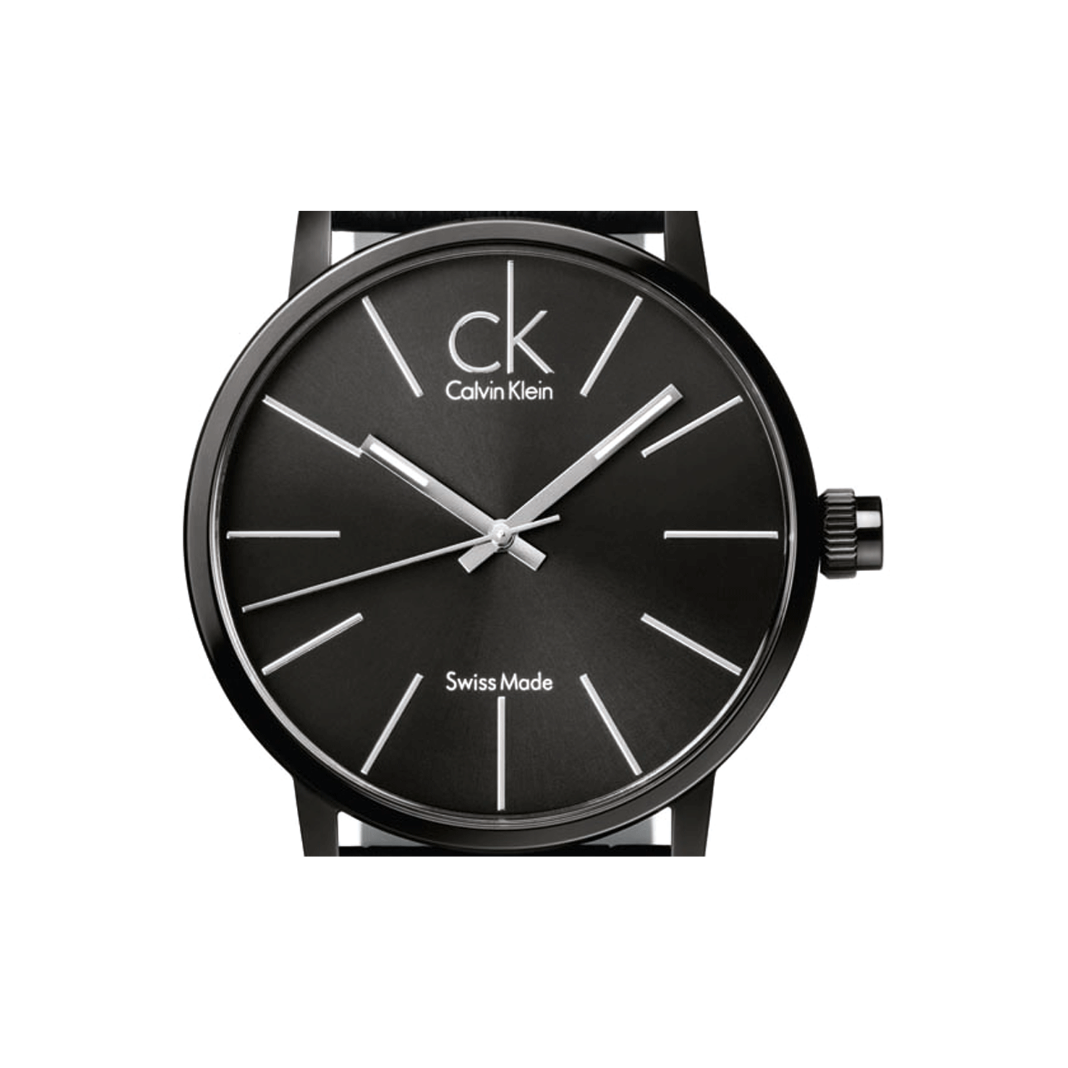 Shop Authentic Calvin Klein Post Minimal Black Dial Black Leather Strap Watch for Men - K7621401 - Luxxuri