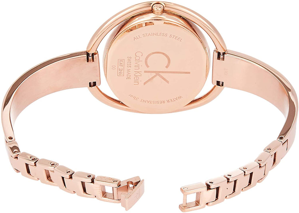 Shop Authentic Calvin Klein Impetuos Silver Dial Rose Gold Steel Strap Watch for Women - K4F2N616 - Luxxuri