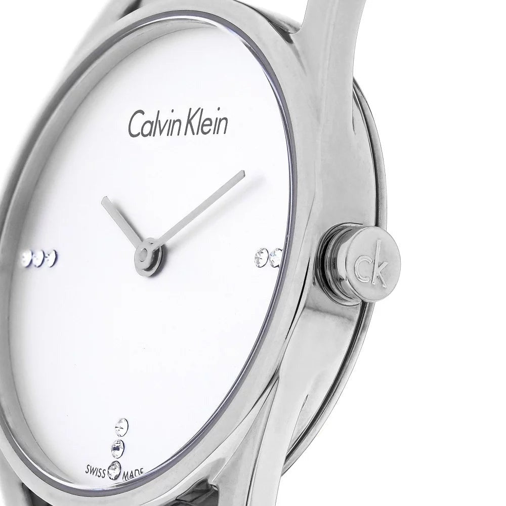 Shop Authentic Calvin Klein Dainty Diamonds Silver Dial Sliver Steel Strap Watch for Women - K7L2314T - Luxxuri