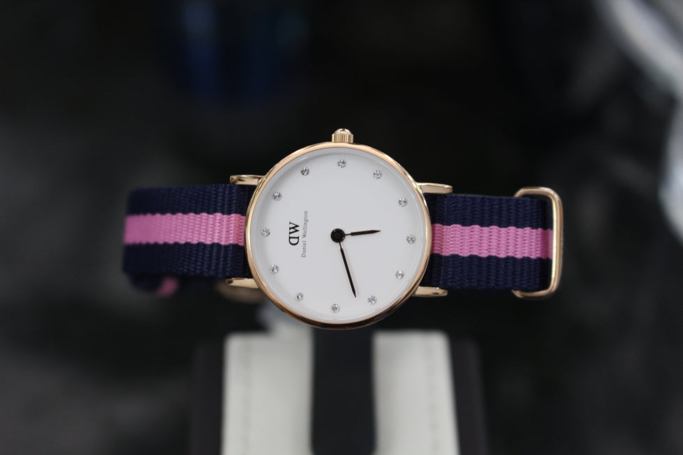 Shop Authentic Daniel Wellington Classy Winchester White Dial Two Tone NATO Strap Watch For Women - DW00100065 - Luxxuri