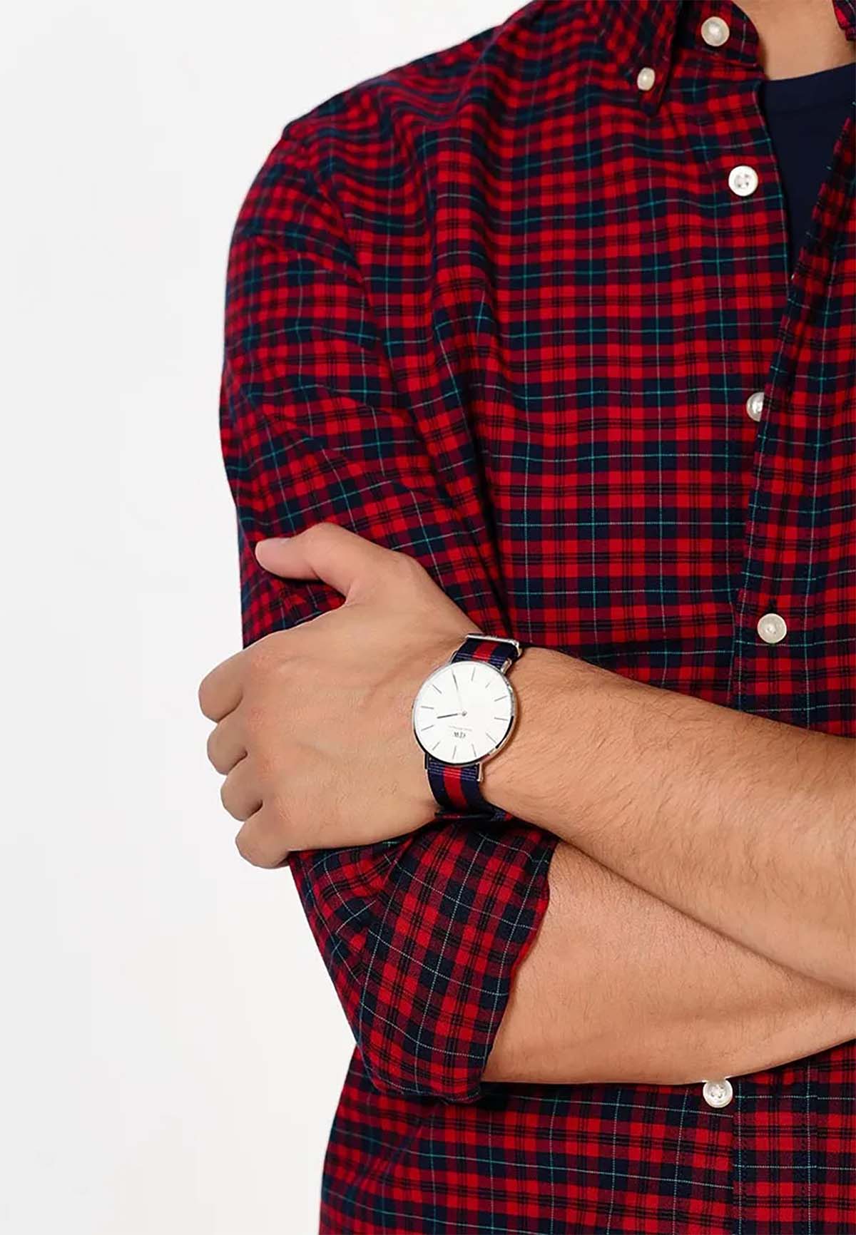 Shop Authentic Daniel Wellington Classic Oxford White Dial Two Tone Nylon Strap Watch For Men - DW00100015 - Luxxuri
