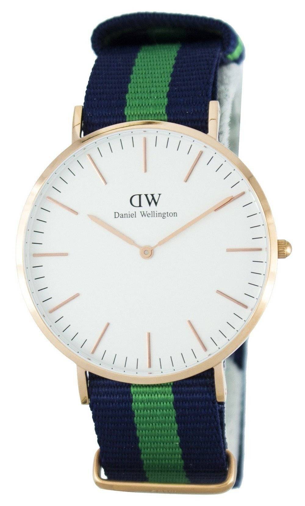 Shop Authentic Daniel Wellington Classic Warwick White Dial Two Tone Nylon Strap Watch for Men - DW00100005 - Luxxuri