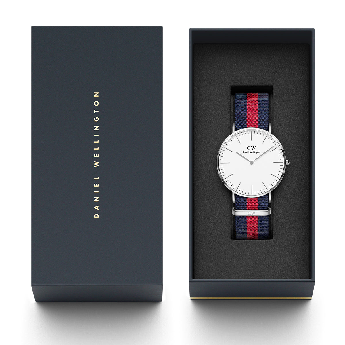 Shop Authentic Daniel Wellington Classic Oxford White Dial Two Tone Nylon Strap Watch For Men - DW00100015 - Luxxuri