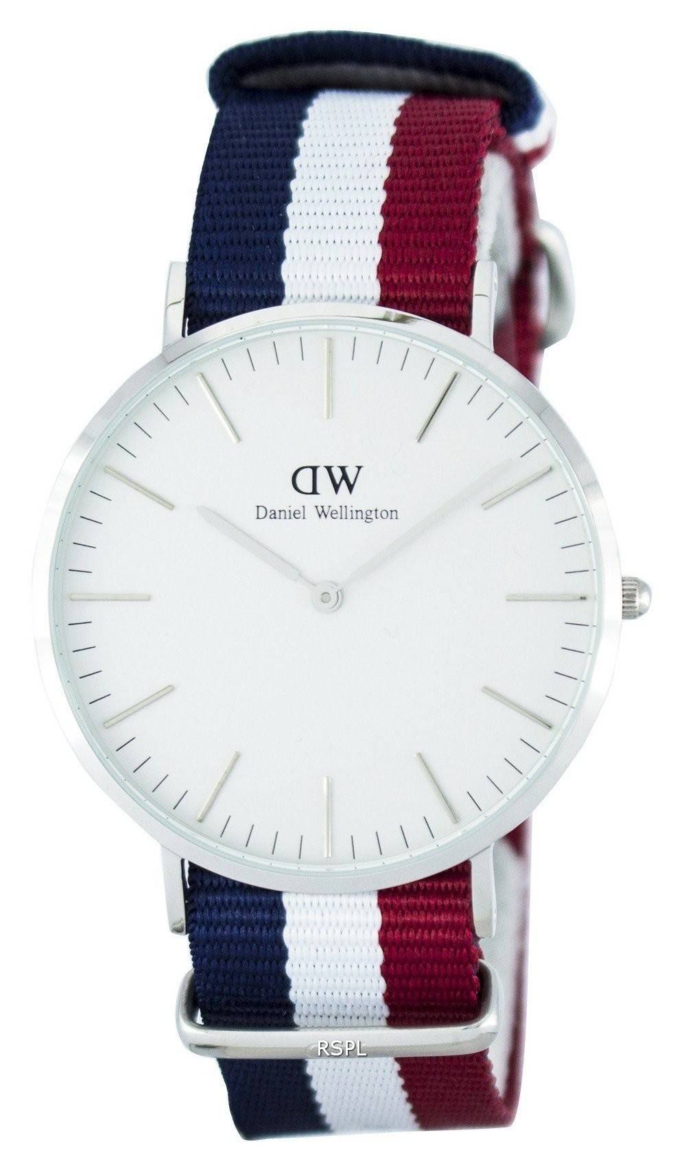 Shop Authentic Daniel Wellington Classic Cambridge White Dial Two Tone Nylon Strap Watch For Men - DW00100017 - Luxxuri