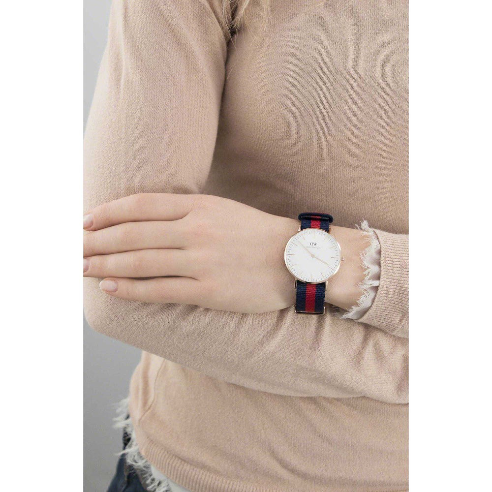 Shop Authentic Daniel Wellington Classic Oxford White Dial Two Tone NATO Strap Watch For Women - DW00100029 - Luxxuri