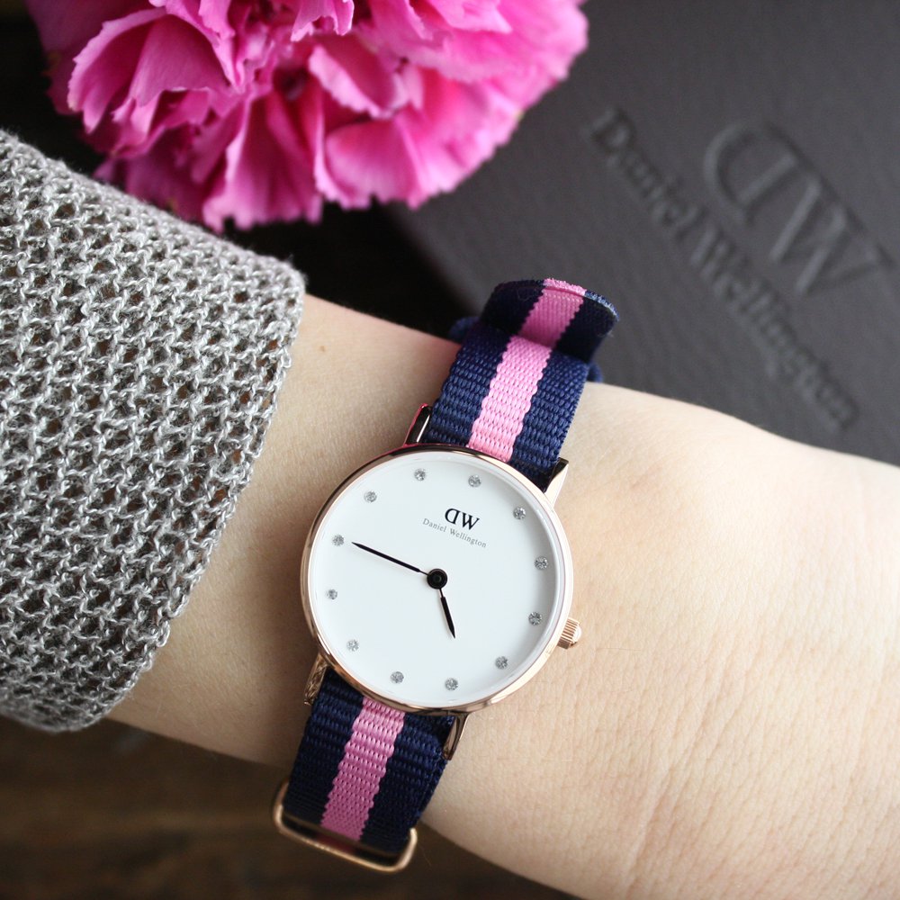 Shop Authentic Daniel Wellington Classy Winchester White Dial Two Tone NATO Strap Watch For Women - DW00100065 - Luxxuri