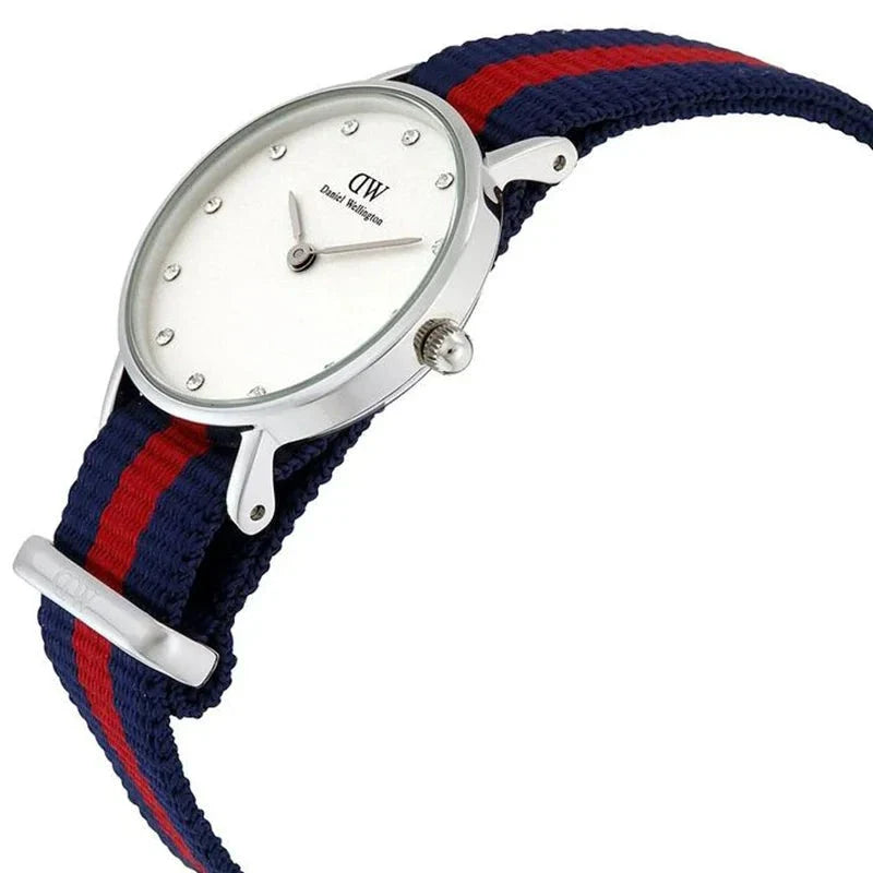 Shop Authentic Daniel Wellington Classy Oxford White Dial Two Tone Nylon Strap Watch For Women - DW00100072 - Luxxuri