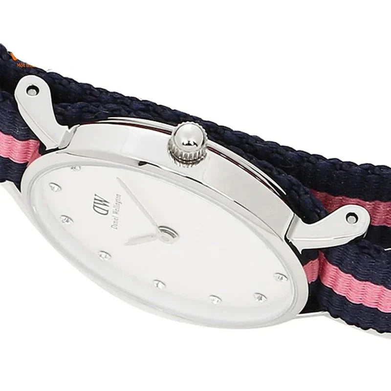 Shop Authentic Daniel Wellington Classy Winchester White Dial Two Tone NATO Strap Watch For Women - DW00100073 - Luxxuri