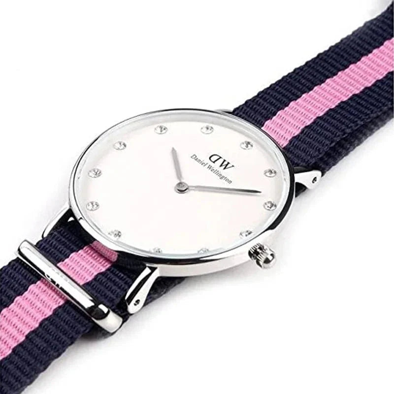 Shop Authentic Daniel Wellington Classy Winchester White Dial Two Tone NATO Strap Watch For Women - DW00100073 - Luxxuri