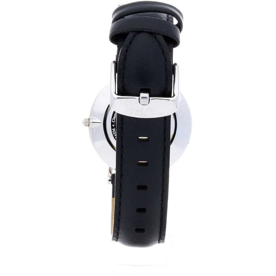 Shop Authentic Daniel Wellington Classy Sheffield White Dial Black Leather Strap Watch For Women - DW00100080 - Luxxuri