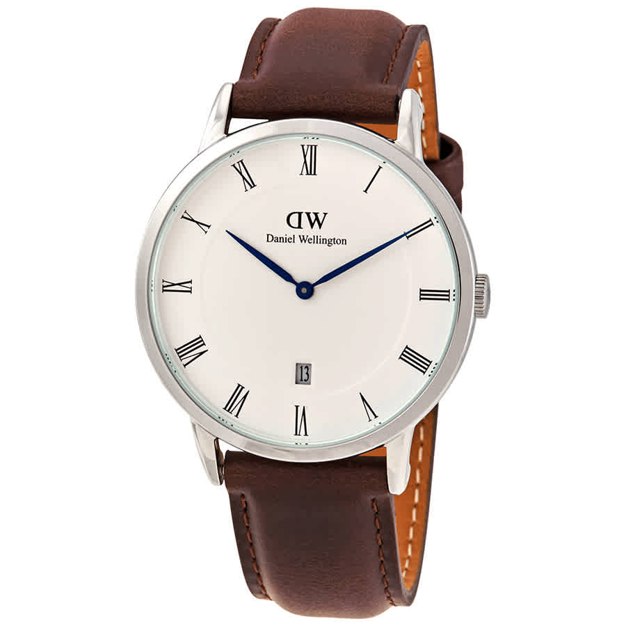 Shop Authentic Daniel Wellington Dapper Bristol White Dial Brown Leather Strap Watch For Women - DW00100090 - Luxxuri