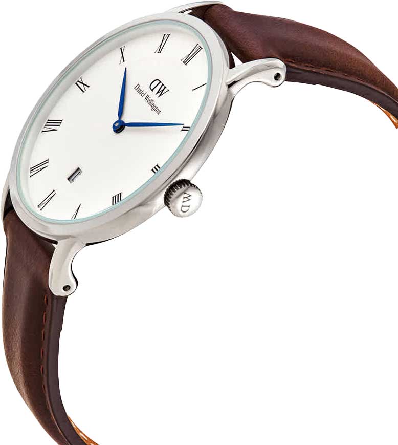 Shop Authentic Daniel Wellington Dapper Bristol White Dial Brown Leather Strap Watch For Women - DW00100090 - Luxxuri