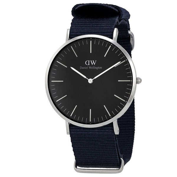 Shop Authentic Daniel Wellington Classic Cornwall Black Dial Black Nylon Strap Watch For Women - DW00100149 - Luxxuri