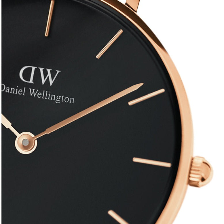 Shop Authentic Daniel Wellington Classic Petite Cornwall Black Dial Black NATO Strap Watch For Women - DW00100215 - Luxxuri