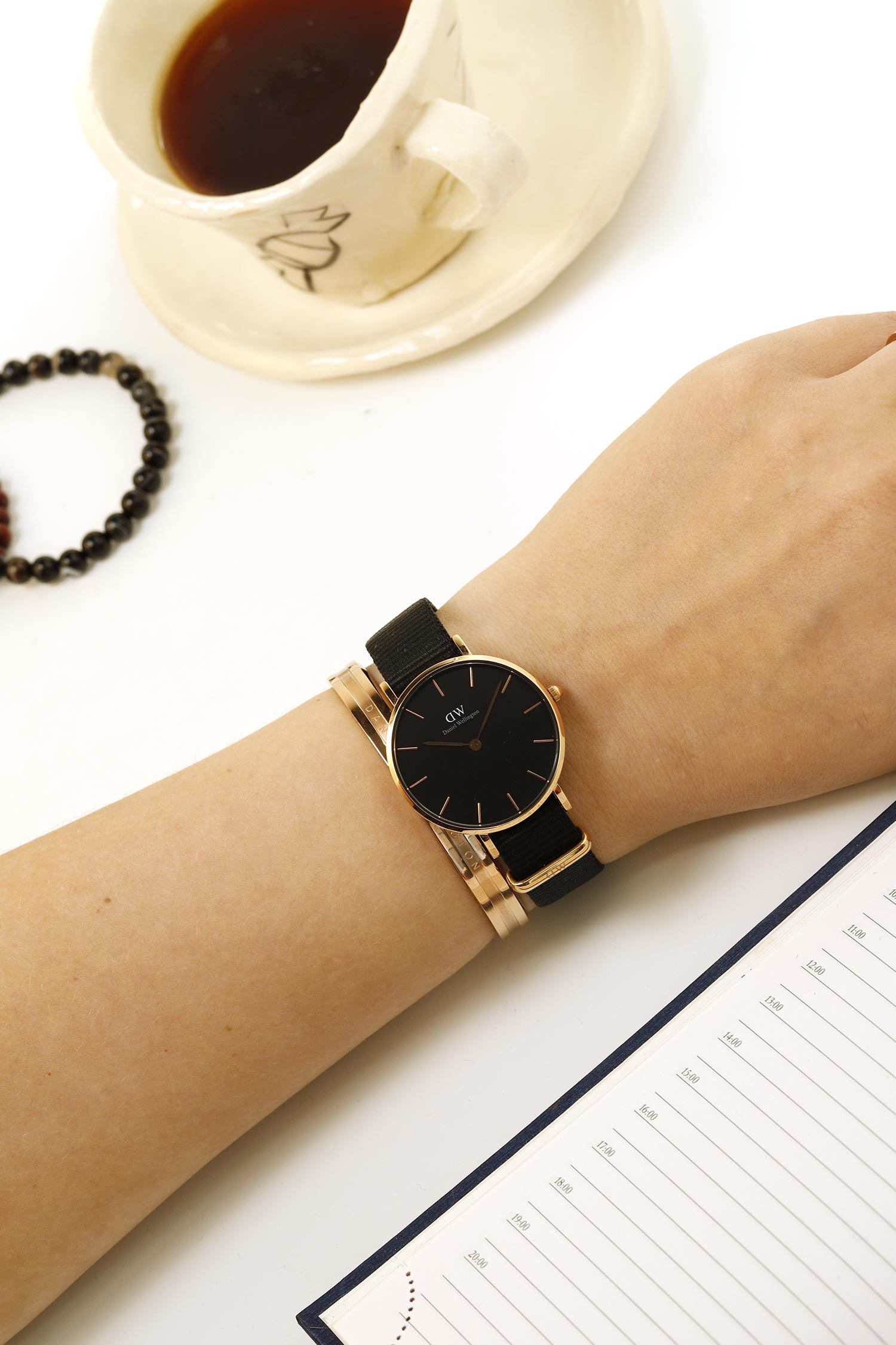 Shop Authentic Daniel Wellington Classic Petite Cornwall Black Dial Black NATO Strap Watch For Women - DW00100215 - Luxxuri