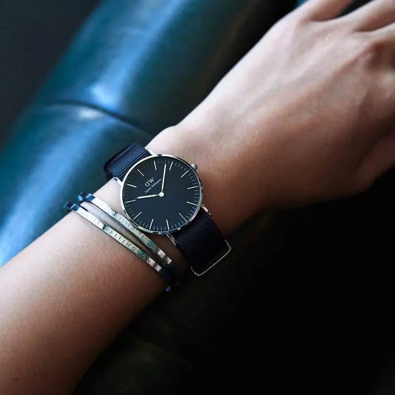 Shop Authentic Daniel Wellington Classic Petite Cornwall Black Dial Black NATO Strap Watch For Women - DW00100216 - Luxxuri