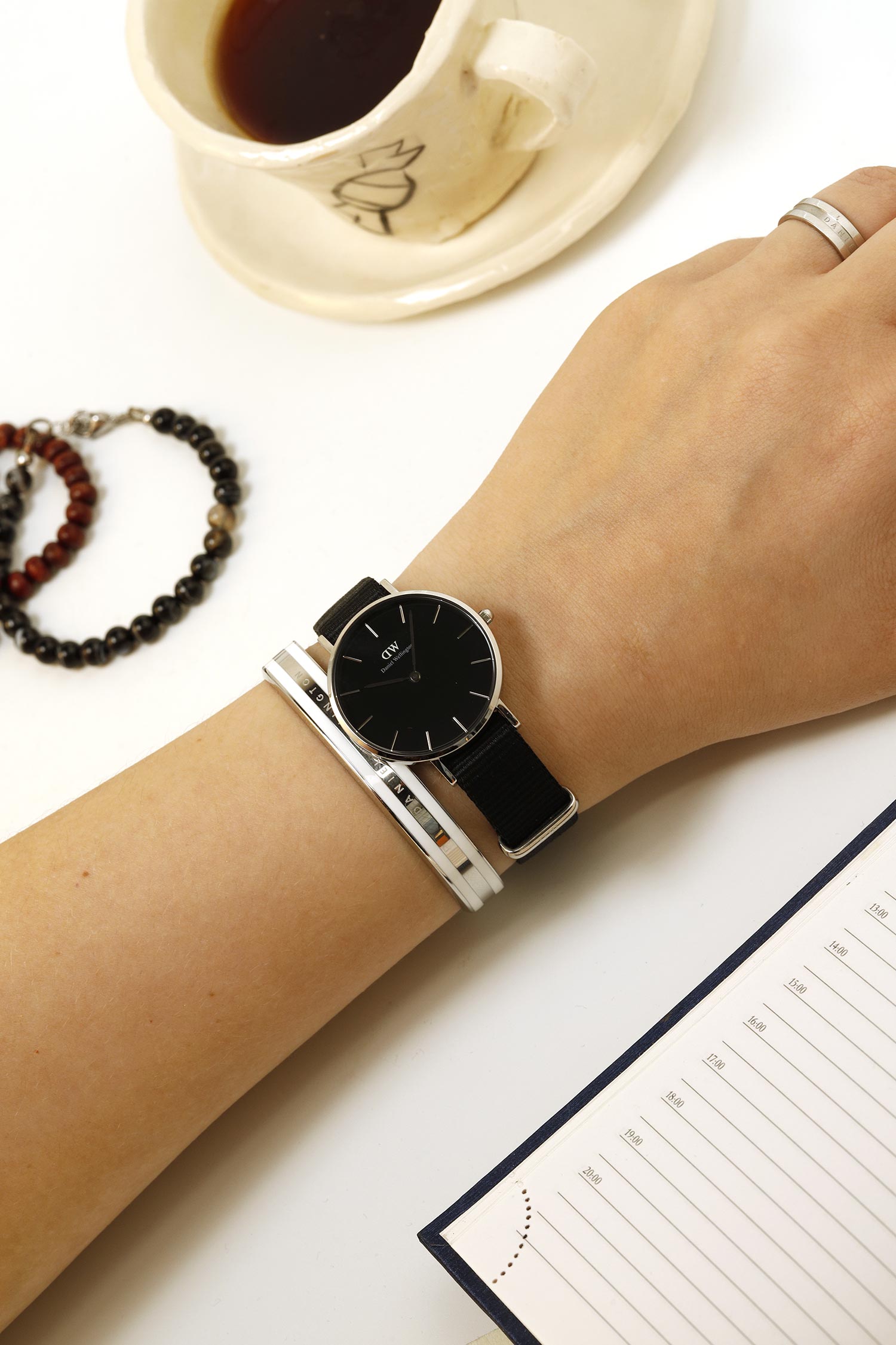 Shop Authentic Daniel Wellington Classic Petite Cornwall Black Dial Black NATO Strap Watch For Women - DW00100216 - Luxxuri