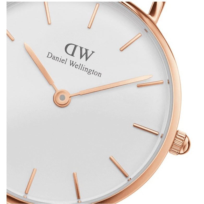 Shop Authentic Daniel Wellington Classic Petite St Mawes White Dial Brown Leather Strap Watch For Women - DW00100231 - Luxxuri