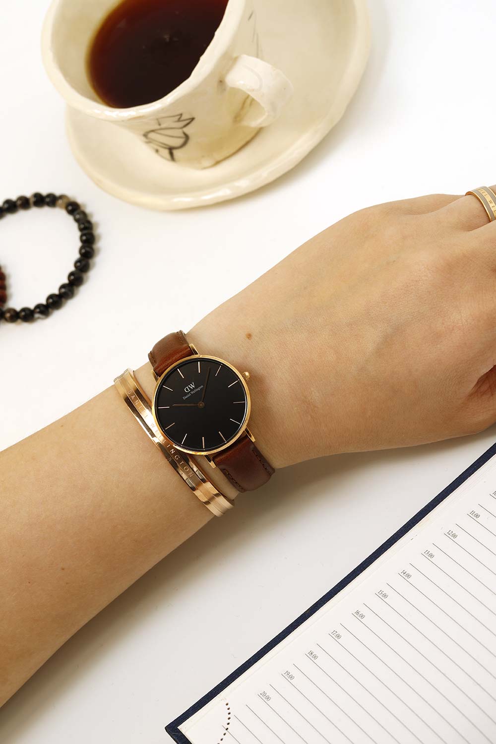 Shop Authentic Daniel Wellington Classic Petite St Mawes Black Dial Brown Leather Strap Watch For Women - DW00100225 - Luxxuri