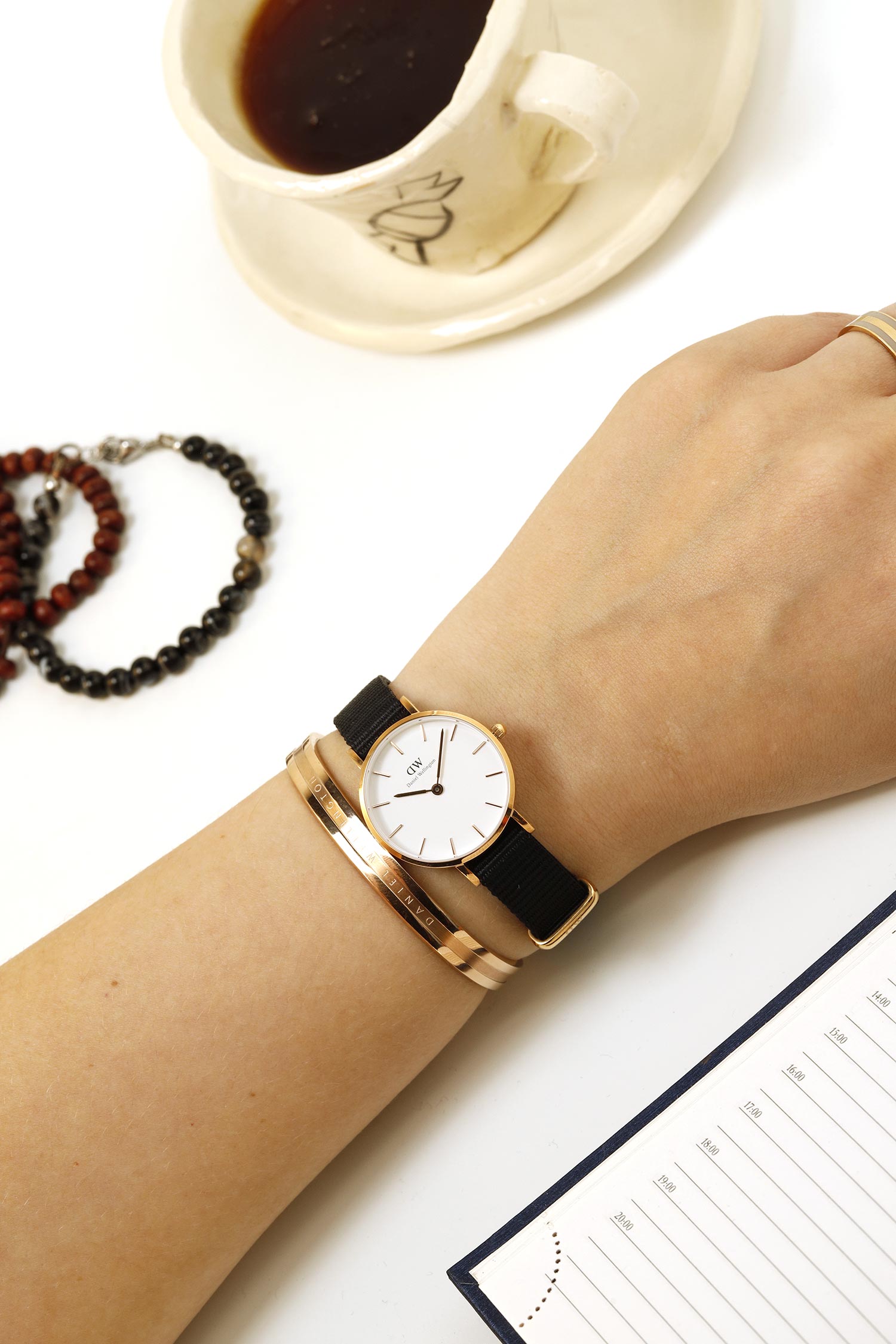 Shop Authentic Daniel Wellington Classic Petite Cornwall White Dial Black NATO Strap Watch For Women - DW00100251 - Luxxuri