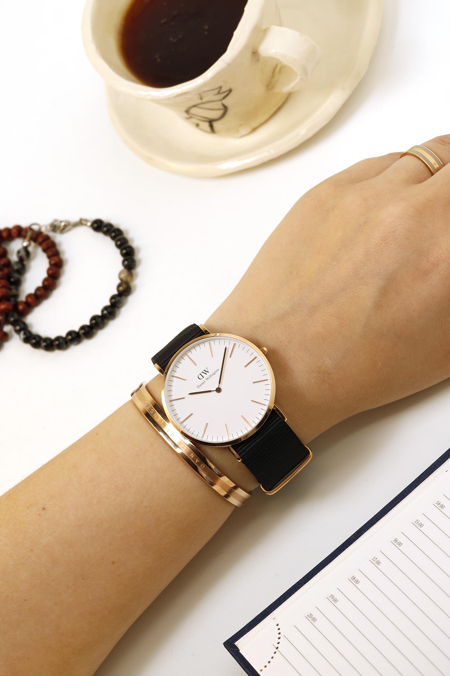 Shop Authentic Daniel Wellington Classic Cornwall White Dial Black Nylon Strap Watch For Men - DW00100257 - Luxxuri