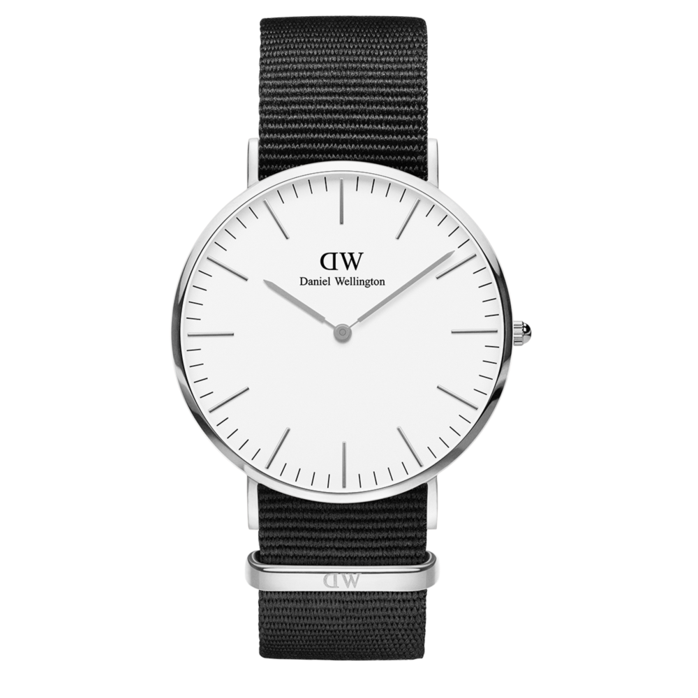 Shop Authentic Daniel Wellington Classic Petite Cornwall White Dial Black Nylon Strap Watch For Women - DW00100252 - Luxxuri