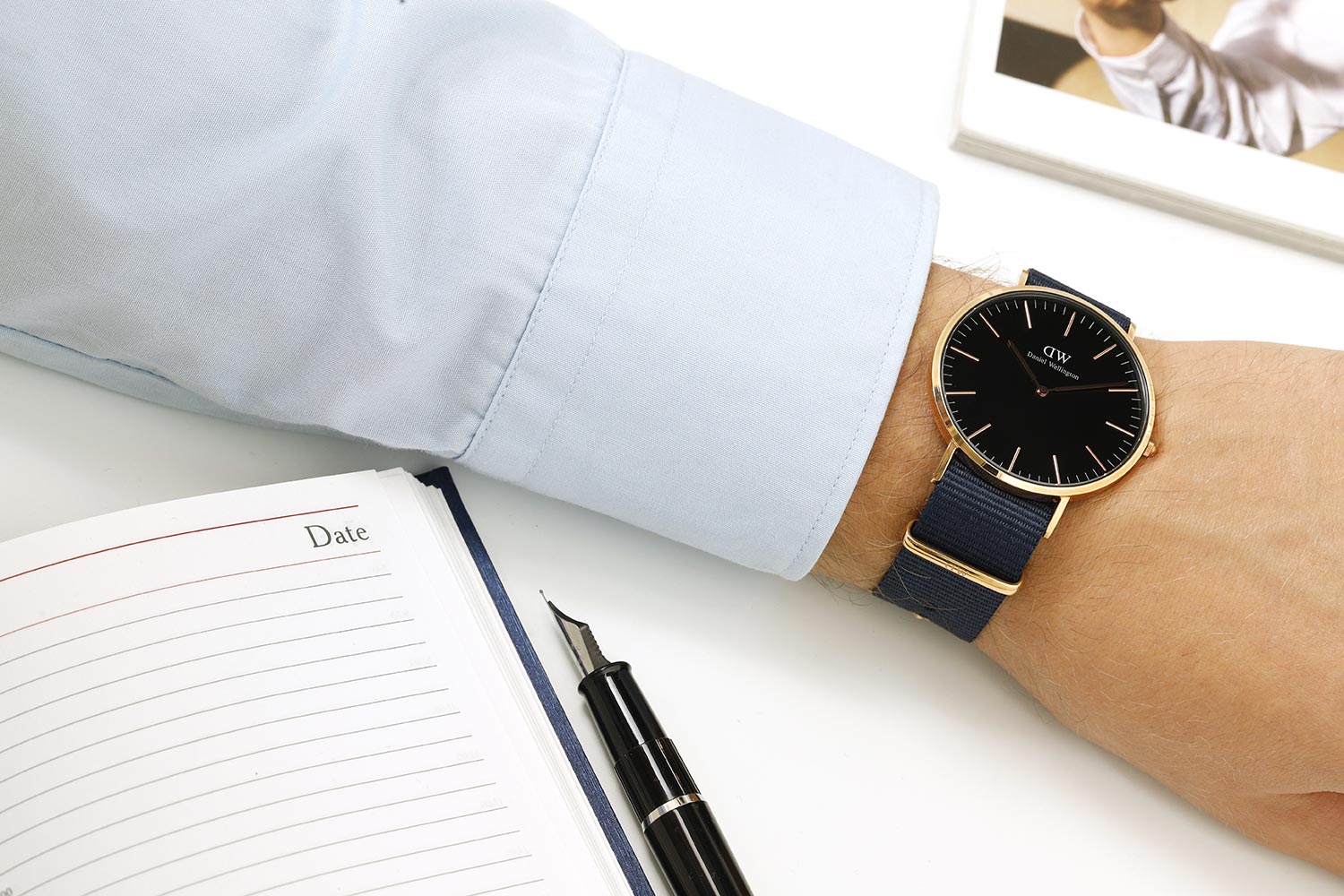Shop Authentic Daniel Wellington Classic Bayswater Black Dial Black NATO Strap Watch For Men - DW00100277 - Luxxuri