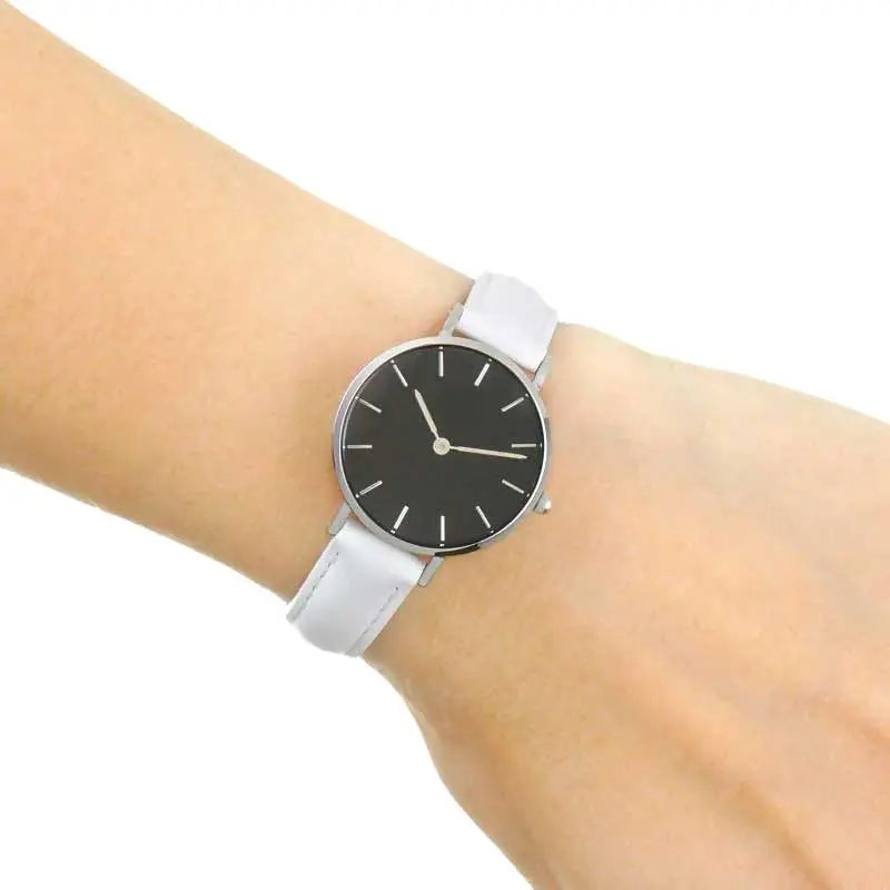 Shop Authentic Daniel Wellington Classic Petite Bondi Black Dial White Leather Strap Watch for Women - DW00100286 - Luxxuri